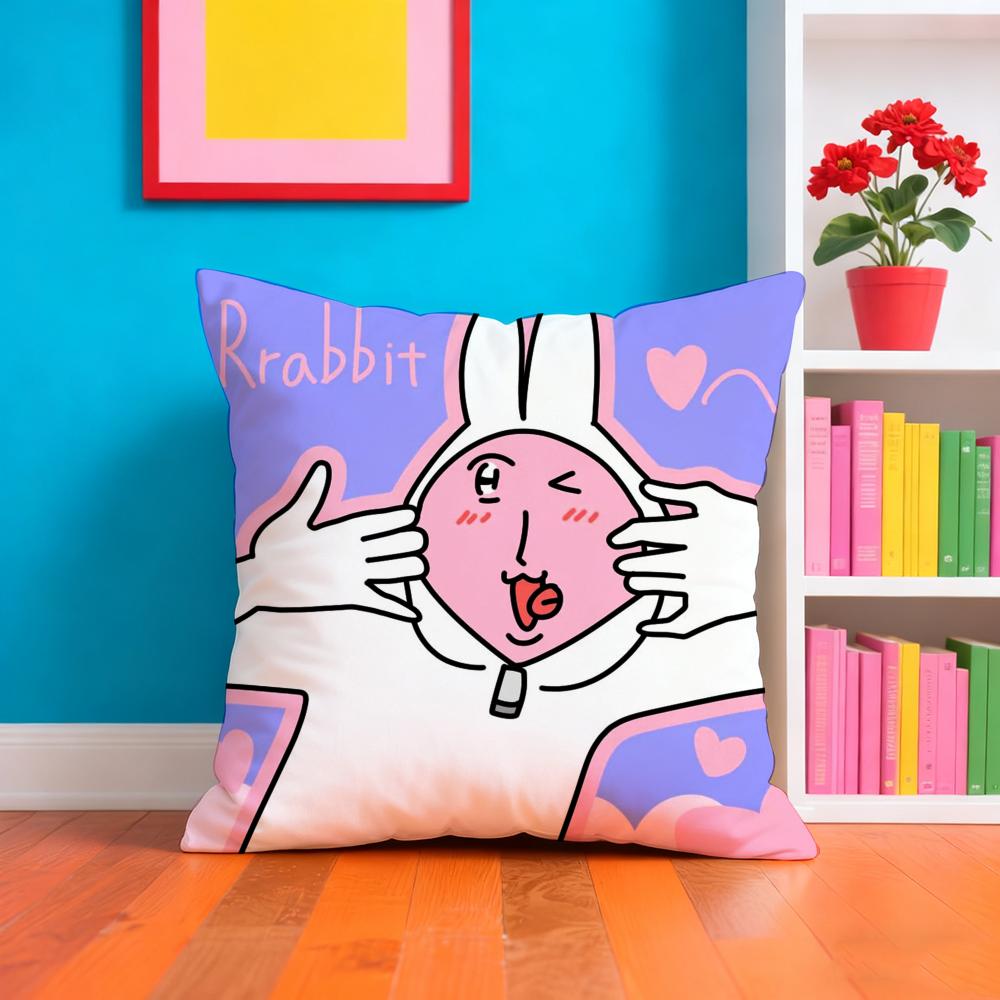 My Friend Rrabbit Anime Film Pillow Case Pillow Case Plush Fabric Soft Double Sided Print Home Sofa High Quality Cushion
