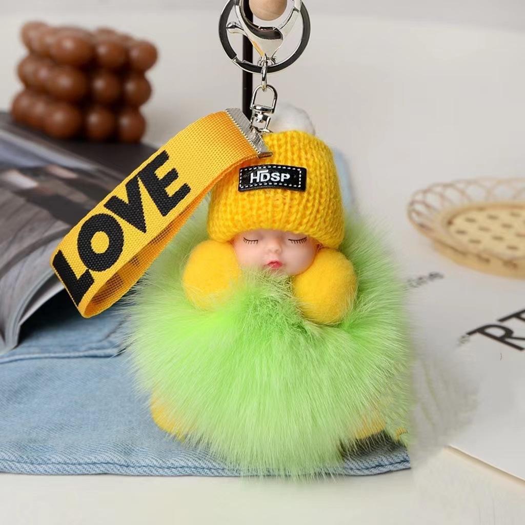 Новая мода, милая женская сумка, кулон, плюшевая подвеска, кукла для сна, автомобильный брелок, подвеска, Рождественский подарок