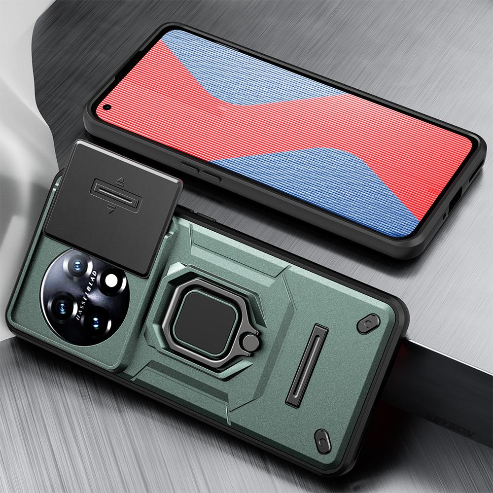 KEYSION Противоударный защитный чехол для Oneplus 11 5G 11R, защитное кольцо для объектива камеры, задняя крышка-подставка для телефона OnePlus 1 + Ace 2