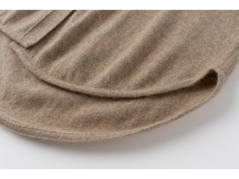 Кардиган из 100% чистого кашемира с расслабленным воротником поло - Свитер средней длины