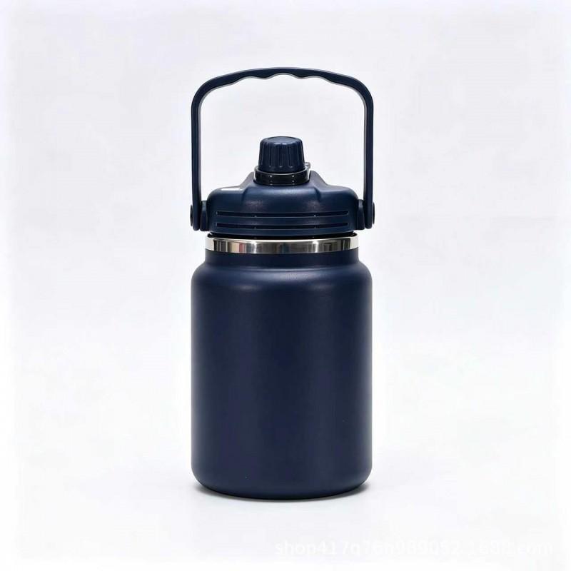 Large Capacity Insulated Water Bottle 304 Stainless Steel Vacuum Flask With Straw Outdoor Sports Travel
