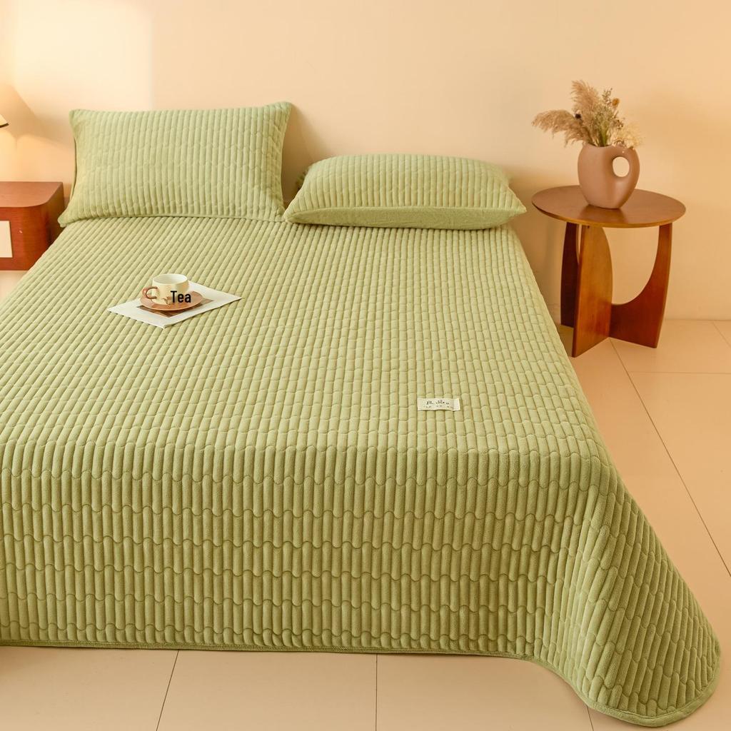 Стеганое флисовое покрывало на односпальную кровать Класса А – Толстое, Нескользящее, Пылезащитное Покрытие для татами-кровати