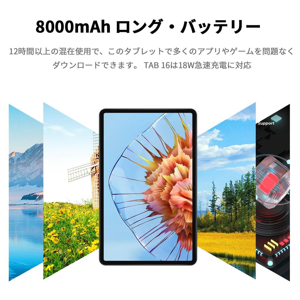 VASOUN TAB 16 Android 14 Tablet 16GB 8GB 256GB 2TB TF 4G LTE Android T616 2K IPS 8000mAh 18W PD Fast 5G WiFi Face YouTube Japanese Instruction Manual
