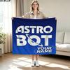 1PC ASTRO BOT Custom Name Patterned Flannel Blanket Suitable For All Seasons for Home Decor Warmth and Comfort Gifts Holiday Present