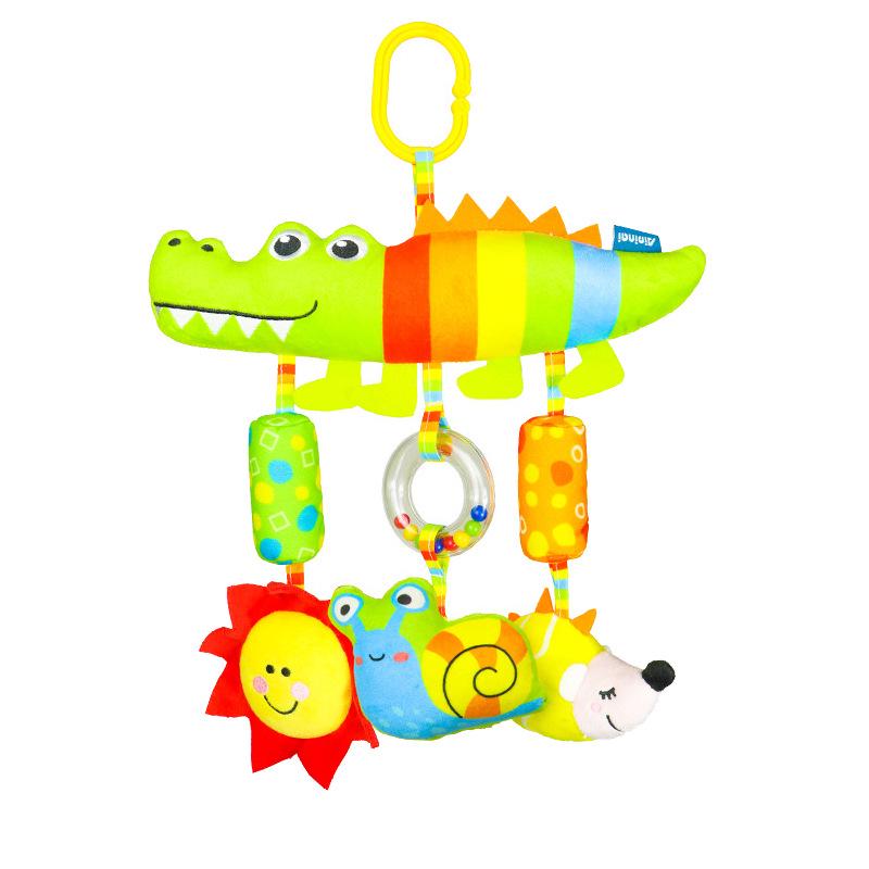 Rainbow Leaves Baby Crib Mobile & Plush Animal Rattle Toy