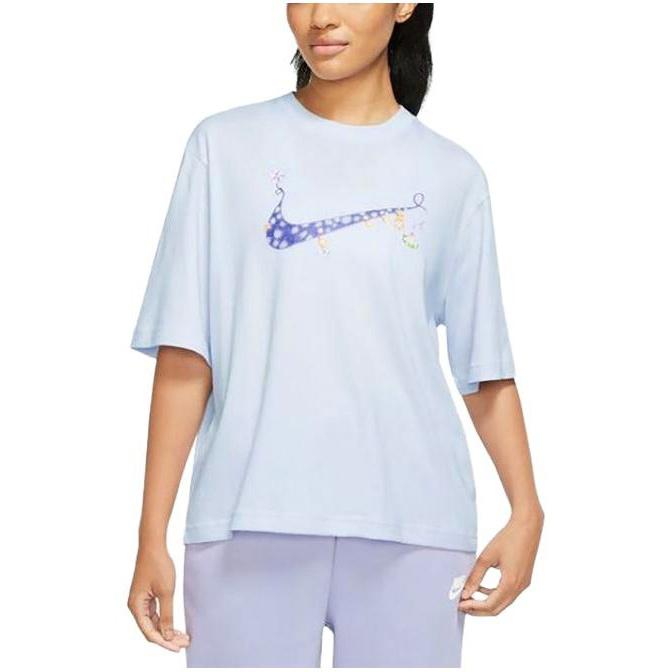 Nike Women'ss Logo Print Crewneck Pullover T-Shirt 'Light Purple' FD9315-085