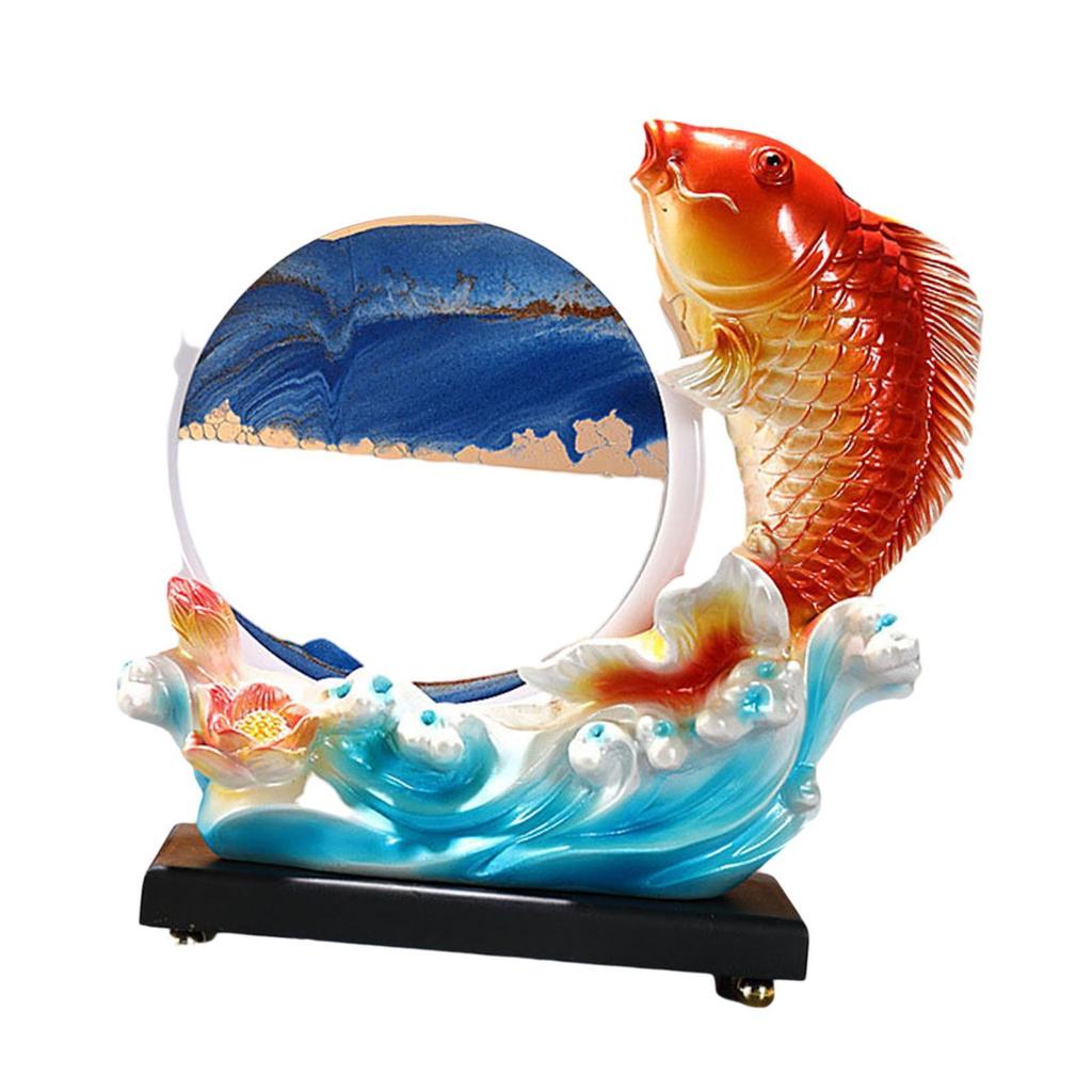 Коллекция статуй рыб кои, динамическая песчаная живопись, декоративная фигурка для стола, центральный элемент для письменного стола, камина, спальни, гостиной