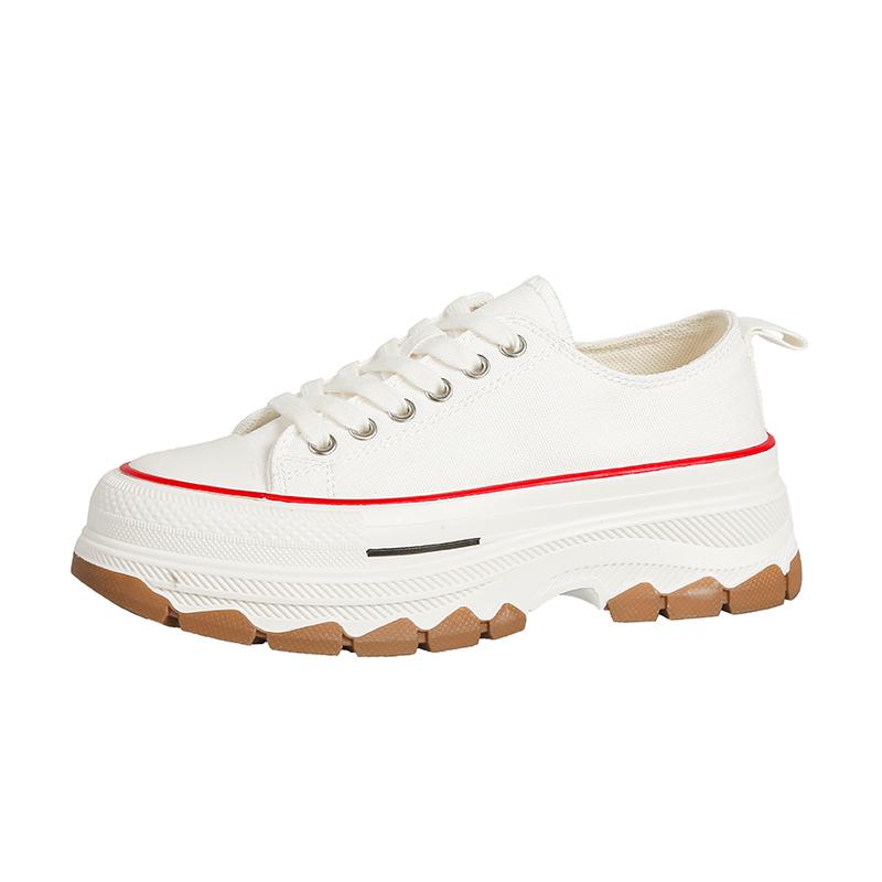 Холщовые туфли для женщин с перекрещенной уздечкой осень-зима увеличивающая обувь мода низкая помощь толстая подошва повседневная обувь для доски