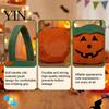 Goodie Bag Halloween Pumpkin Plush Tote Bucket, Cute Trick-or-Treat Bag, Soft Fabric Pouch Candy Basket with Handle for Kids Girls Boys Party Favors