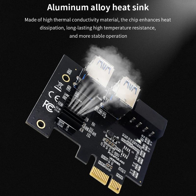 Адаптер PCIE 1x на 16x ci-express r Card 1 на 4 cie Slot USB 3.0 Card Multiplier Adapter для настольного компьютера