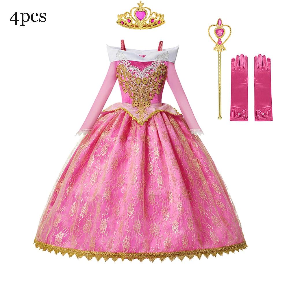 New Princess Costume Girls Party Role Paly Dress Up Halloween Costumes Princess Dress Children Party Cosplay Dress with Accessories