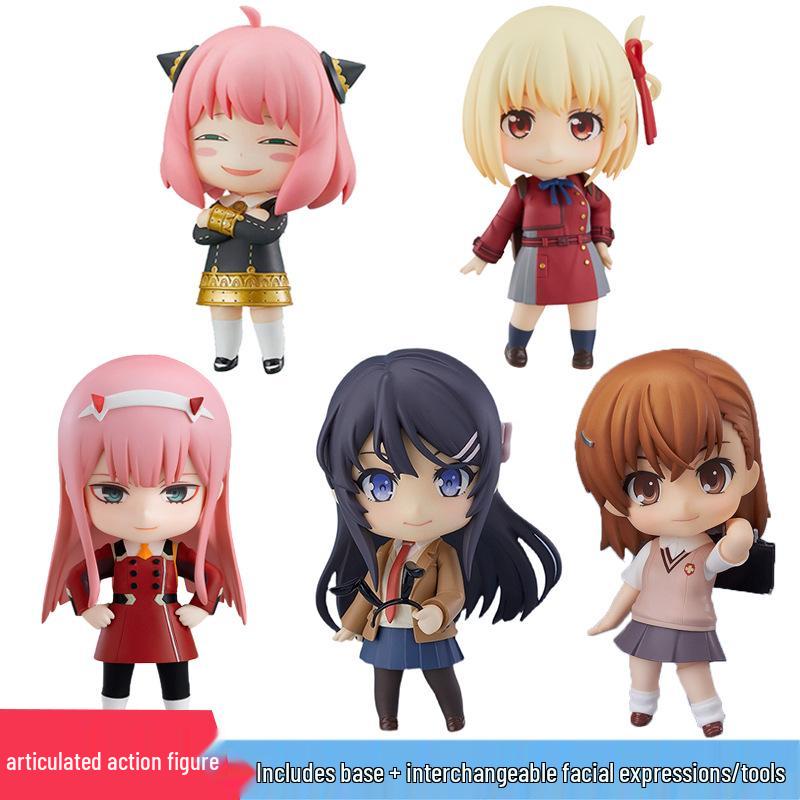 Q Version Anime Girl Figure: Cute, Beautiful, Replaceable Face Toy Ornament - Ideal Birthday Gift