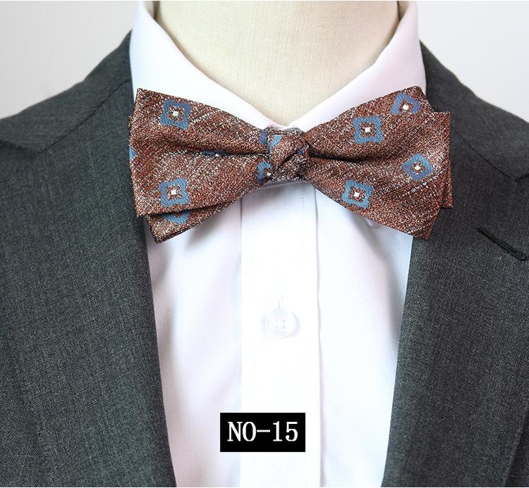 Узор Галстук-бабочка Мужской Банкетный Деловой Свадебный Жених Друг Жениха Джентльменский Костюм Студия Бордовый Темно-синий Бабочка