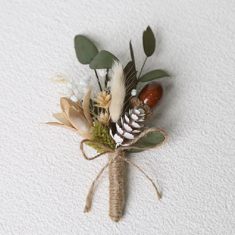 Свадебные принадлежности, сухие настоящие цветы, броши, мужское платье, аксессуары для корсажа, сухой цветок, цветок груди