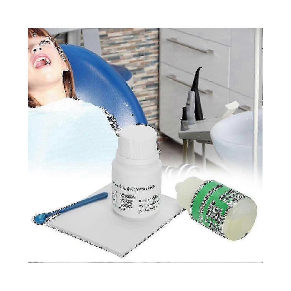 15ml Zinc Polycarboxylate Dental Cement Liquid with 30g Powder Kit for Permanent Crowns Bridges and Tooth Restorations Dental Lab Supplies