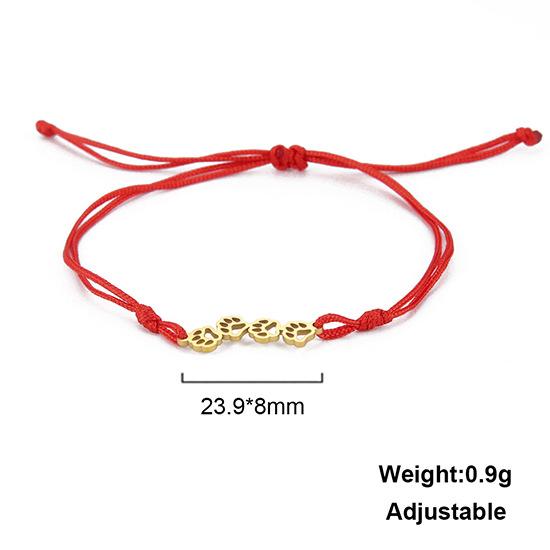Retro Stainless Steel Personality Witch Knot Dog Paw Bracelet