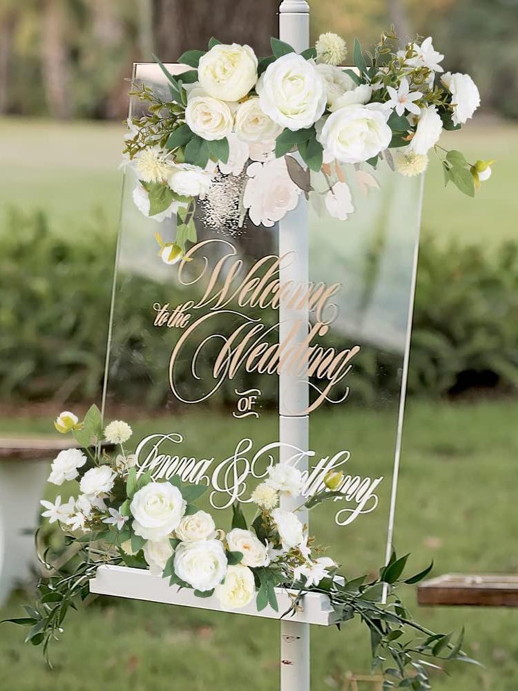 Свадебные цветы Знак приветствия Цветы Поддельные розы Комбинированные шелковые пионы для свадебных украшений Свадебный душ Центральные украшения