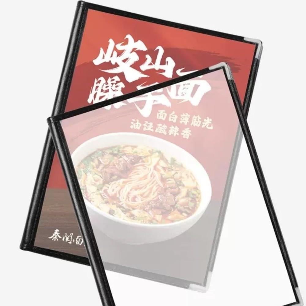 Metal Corners PVC Transparent Menu Cover Reusable Menus Price Display Book Kitchen