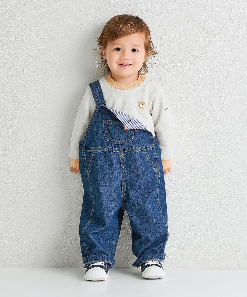 MIKIHOUSE HOT BISCUITS Джинсовый комбинезон для девочек, индиго, размер M (80-90см), 70-3303-688