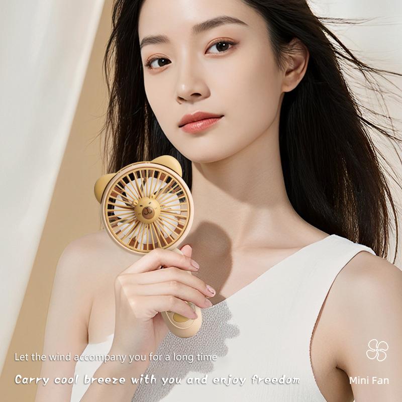 Милый мультяшный Капибара Портативный Мини Карманный Охлаждающий Вентилятор Съемная Док-станция Ручной Вентилятор Для улицы Зарядка через USB Маленький Вентилятор Подарки