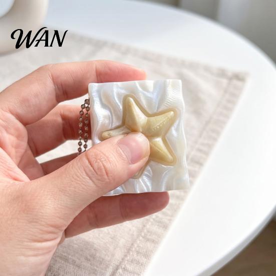 Durable 3D Printed Key Accessory Shell Starfish Press Keychain, Marine Theme Stress Relief Interactive Clicking Toy Holder, Sensory Fidget for