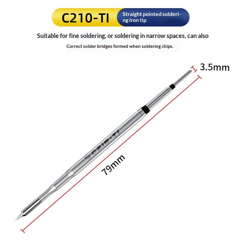 1 шт. Серебряные Жало для паяльника серии C210 C210-TS/TI/SK Заменяемое жало Универсально совместимое с паяльной станцией T210 Сварочные инструменты