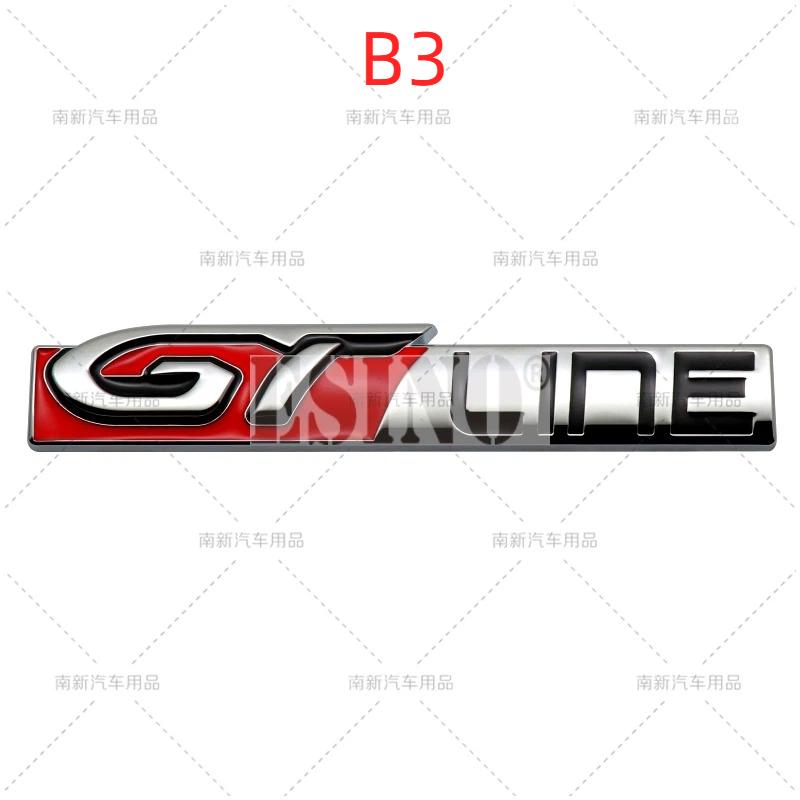 Car GT GTI Line 3D Metal Chrome Zinc Alloy Emblem Car Badge Body Fender Adhesive Emblem