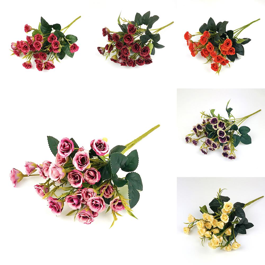 Романтический небольшой букет из 25 роз, реалистичные искусственные цветы и зелень