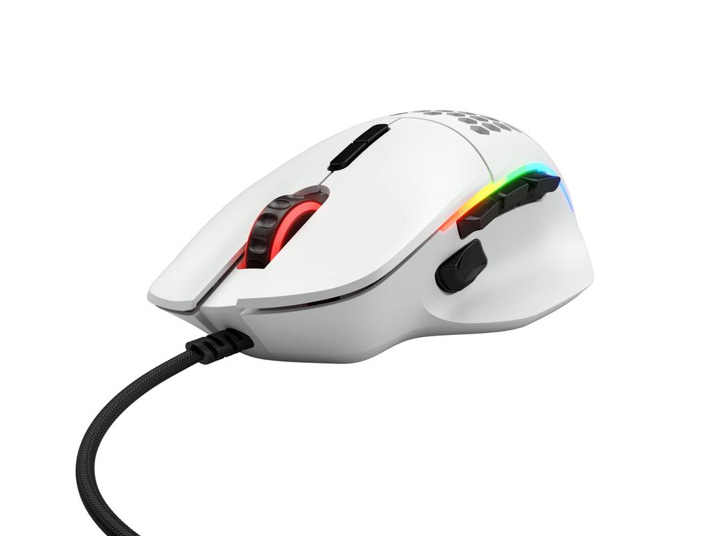 Glorious Gaming Model I Проводная игровая мышь 69г Суперлегкая 2 сменные кнопки RGB PTFE ножки 9 программируемых кнопок Боковая подставка для большого пальца Белая - -