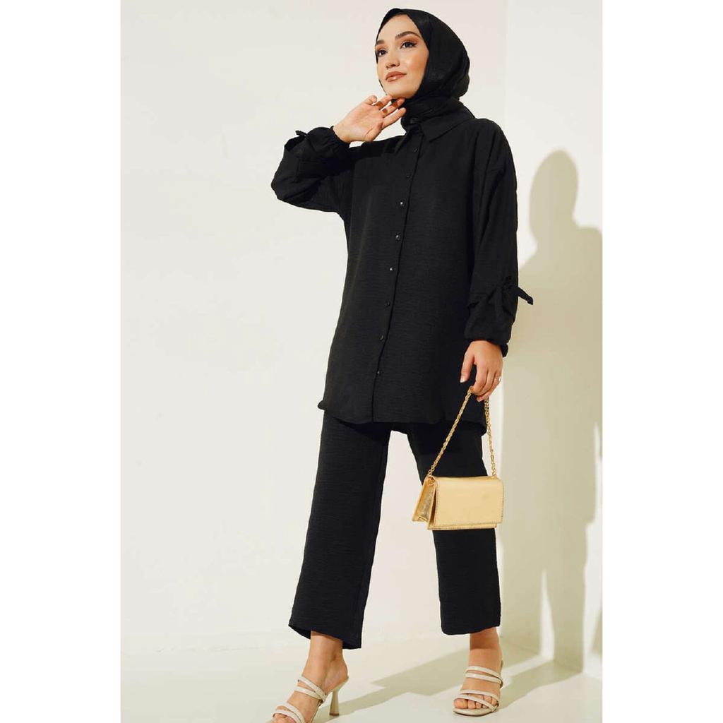 Women's Buttoned Linen Double Suit