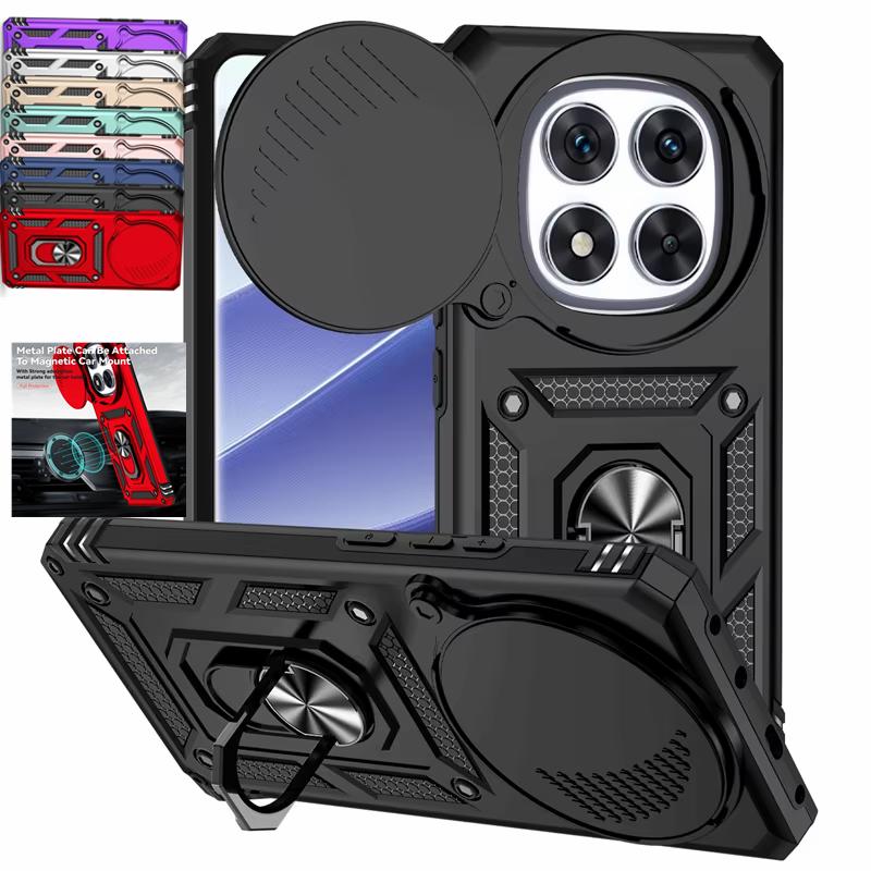 Shockproof Armor Magnetic Holder Ring Case For Xiaomi Redmi Note 14 Pro 4G Pro+ Plus 5G Lens Cover For Redmy Note14 Note14Pro