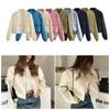 Women's Fashion with Pocket Bomber Jacket Coat Autumn/Winter Vintage Long-sleeved Button-front Casual Baseball Jacket Chic Top