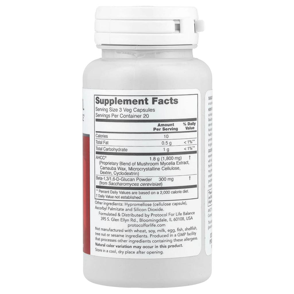 Ahcc® Plus Beta Glucan, Veggie Capsules 60