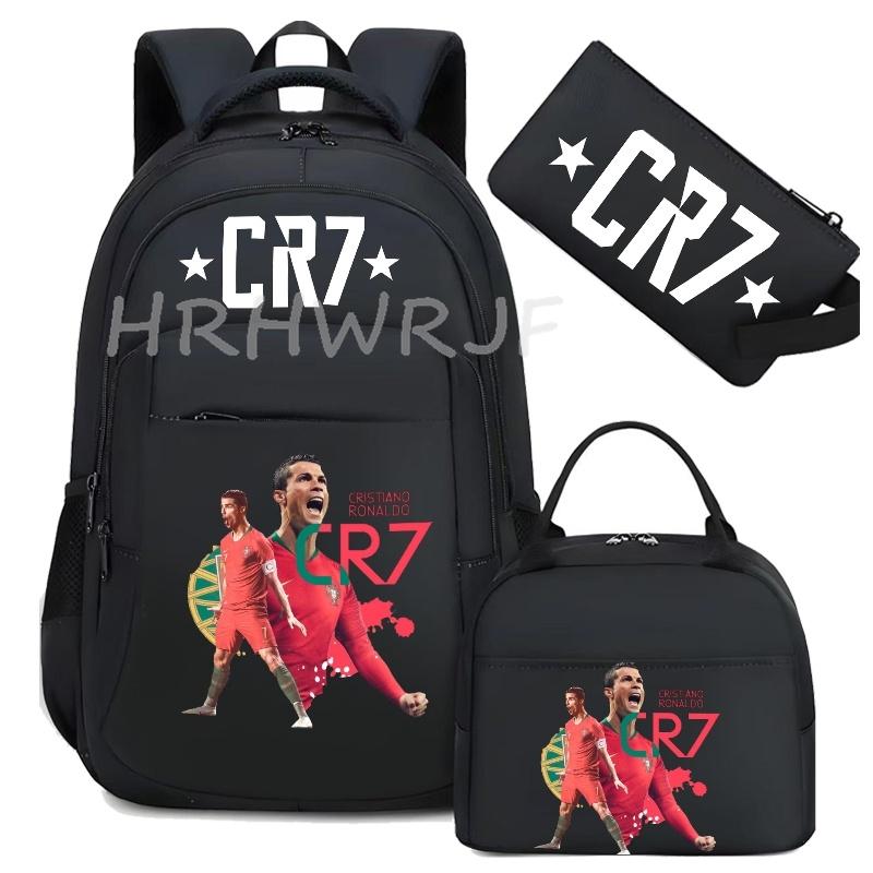 Спортивные камуфляжные рюкзаки CR7 с сумкой для ланча, повседневные холщовые школьные сумки для мужчин и женщин, простая сумка на два плеча, сумка для ноутбука, дорожная сумка