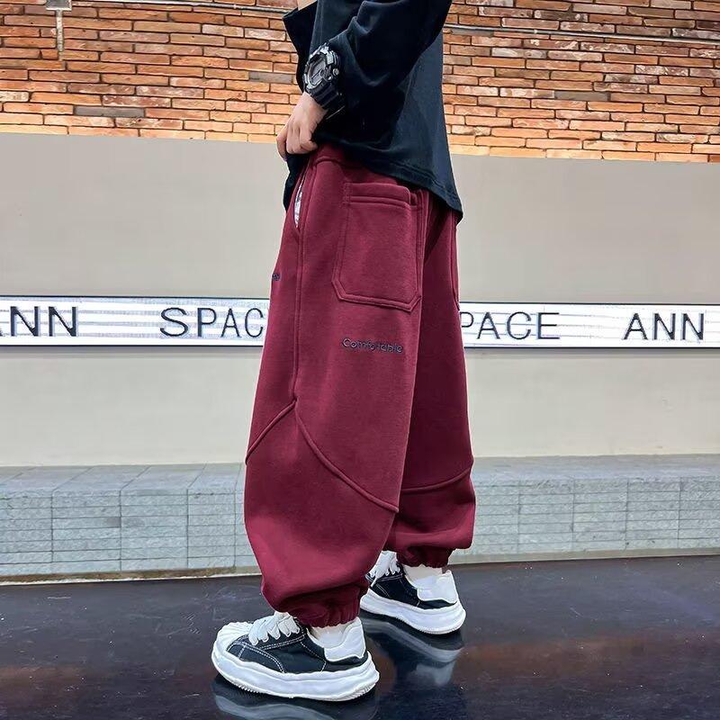 Брюки для мальчиков весна-лето-осень Брюки для детей и подростков Тонкие детские спортивные прямые брюки Модные брюки с тремя полосками Модные