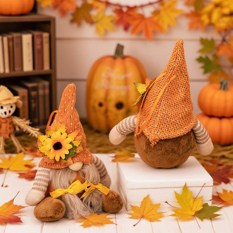 1 пара Осенний сезон Праздник урожая Фигурки гномов Ручная работа Фестивальный декор гнома для офиса и дома Подарок для пары
