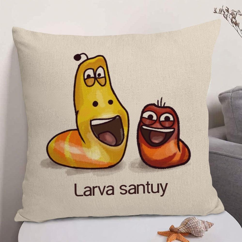 Классическая Забавная Аниме LLarva Наволочка Натуральный Лен Органическая Ткань Двусторонний Принт Диван Домашний Декор Подарок Наволочка