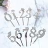Cake Numeral Topper Crown Style Dazzling Acrylic Number Cake Topper Anniversary Birthday Party Decoration for Home