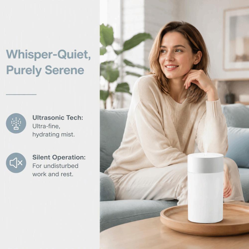 4pcs 260ML Capacity Mini Humidifier 7‑Color Night Light Desktop Humidifier Portable Humidifier  Car