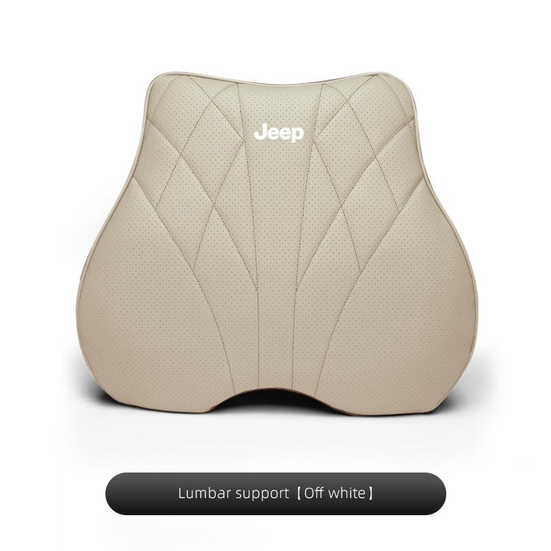 Quality Leather Car Cushion Waist Cushioning Seat Headrest For Jeep Grand Cherokee Wrangler JK Gladiator Compass Renegade Recon