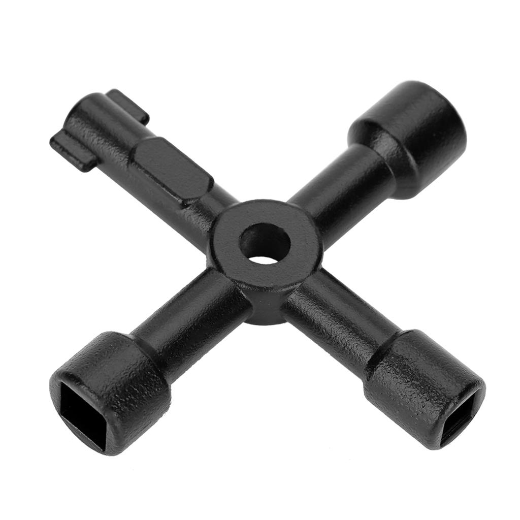 4-ходовой многофункциональный универсальный крестовой ключ из цинкового сплава для сантехников и электриков, клапанные инструменты, черный
