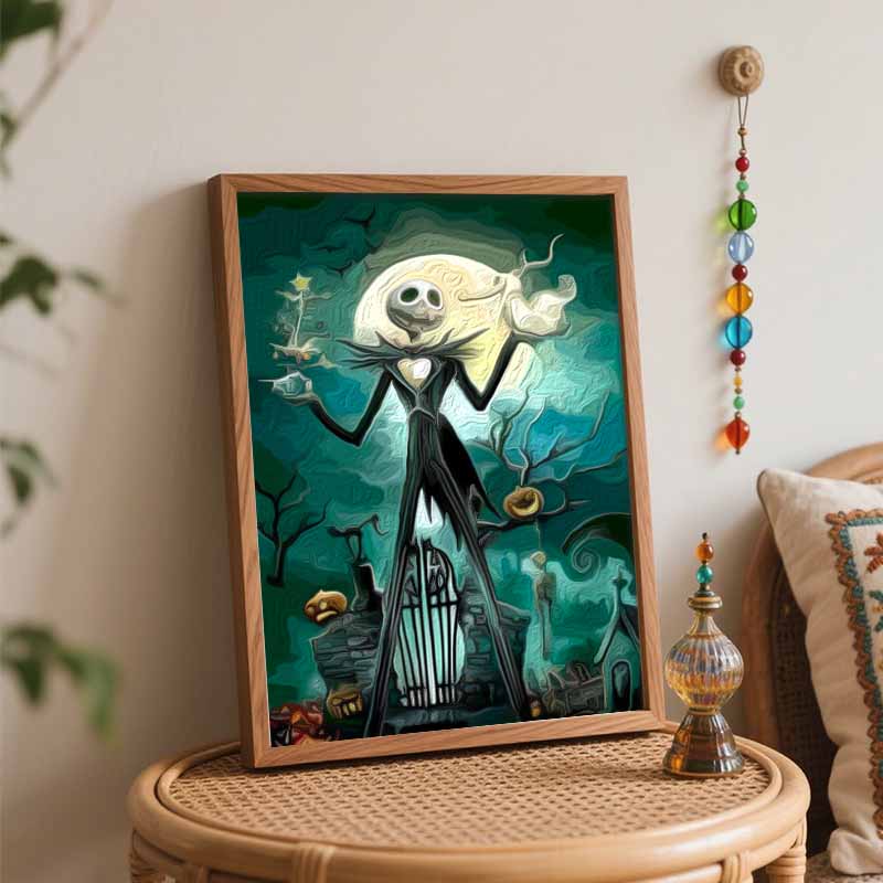 Disney Jack Skellington The Nightmare Before Christmas oil painting handmade painting kit diy home room decoration gift