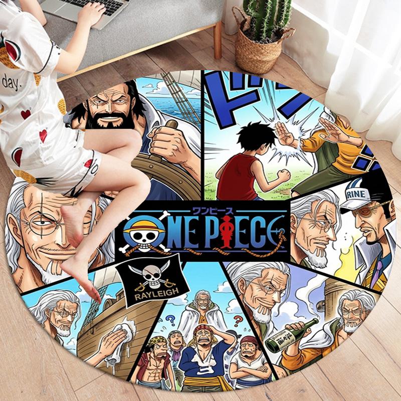 One Piece Poster Round Area Rug Carpet Rug For Living Room Bedroom Sofa Playroom Decor Nonslip Floor Mat