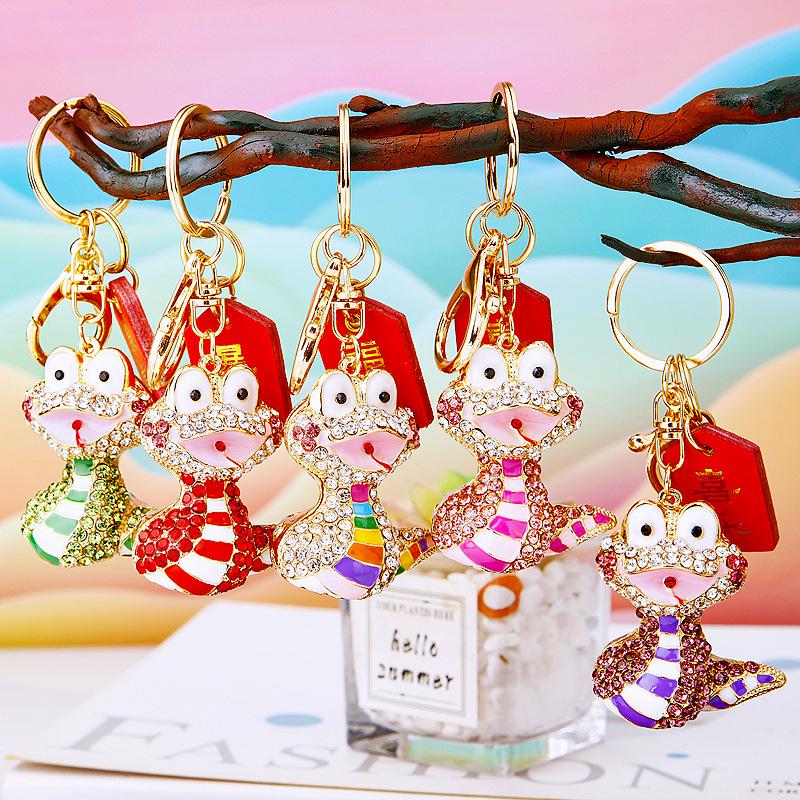 Креативный китайский зодиакальный брелок-подвеска в виде змеи, изысканный мультяшный брелок-змея, украшение для рюкзака, аксессуары, подарки