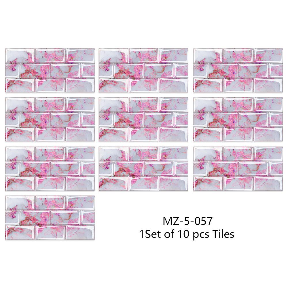 10Pcs15cmX30cm DIY Мраморные наклейки на стену Имитация кирпича Украшение спальни Водонепроницаемая самоклеящаяся плитка Обои Декор кухонного шкафа