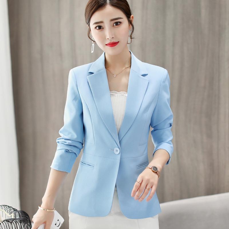 Spring and Autumn New Professional Versatile Suit Long Sleeve Korean Edition Temperament Slim and Skinny Small Blazer Women's Short