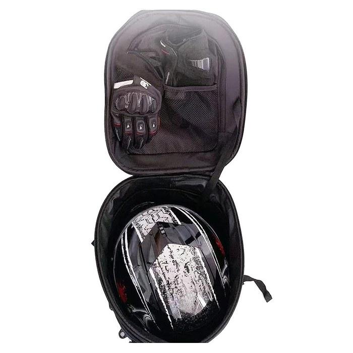 Motorcycle Carbon Fiber Expandable Waterproof Durable Seat Bag Backpack 3 Colors (Black Line)