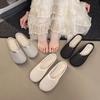 Baotou Half Slippers Women's Summer Wear New One-pedal Pregnant Women's Single Shoes Woven Hollow Sandals