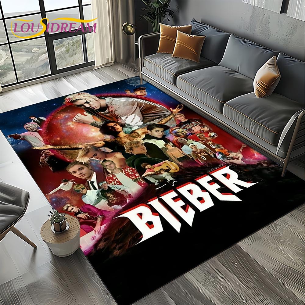 Новый стиль 2025 Джастин Дрю Бибер Певец JB Ковер Коврик для Гостиной Спальни Домашний Декор Дивана, Детский Нескользящий Напольный Коврик