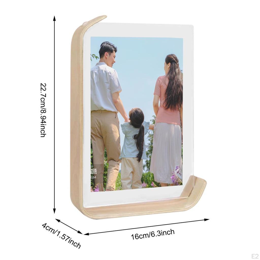 Wood Picture Frame Tabletop Clear Acrylic Photo Display Stand Nordic Holder for Entrance